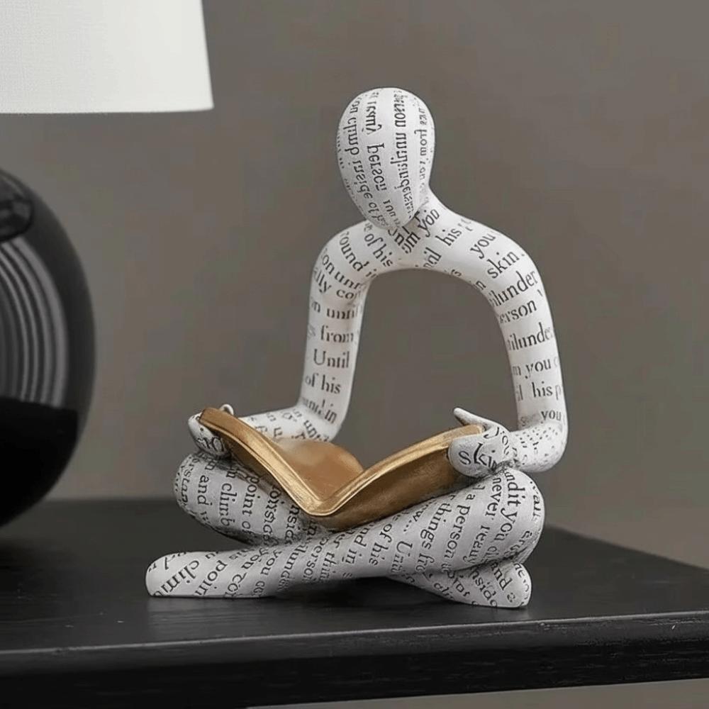 

Creative Resin Art Couple Figurines Black/White Minimalist Character Ornament Nordic Style Desk Ornament Home Table Decor білий