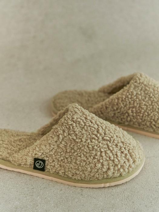 DECOVIEW Warm Daily Boucle Slippers Khaki