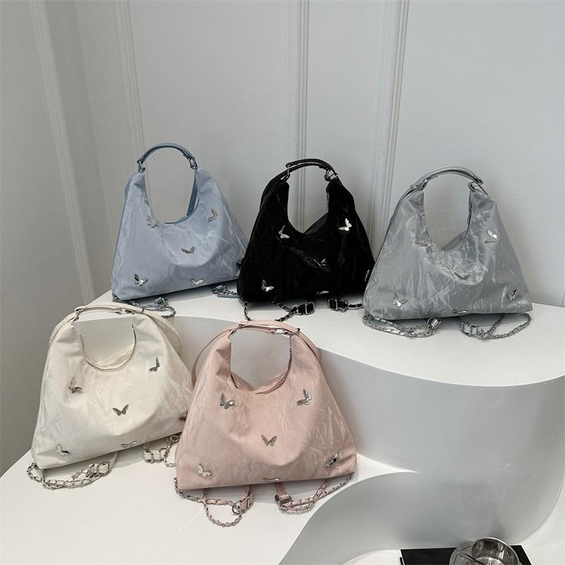 Fashion butterfly decoration personalized shoulder bag women's large-capacity casual versatile messenger bag multi-functional commuter backpack
