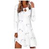 Women's Autumn/Winter Fashion Loose Pullover Printed Long Sleeve Split Dress