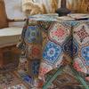 Vintage Jacquard Tafelkleed Verdikt Gekleurd Bloemenstof Olieverf Eettafel Koffietafel Doek Tafelkleed