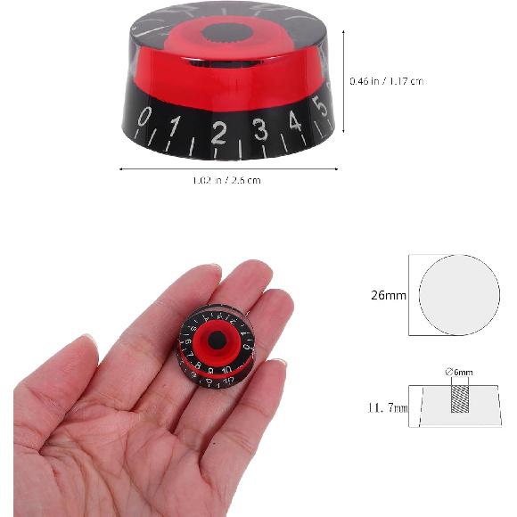 4pcs Guitar Tone Knob Bass Guitar Guitar Volume Knobs Guitar Pedal Board Bass Guitar Knobs Guitar Hat Knobs for Guitar Volume Tone Acrylic Knob Top