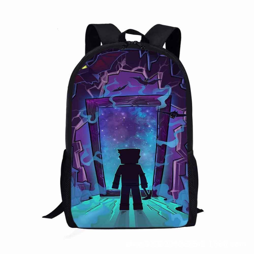 Square Man School Bag Cartoon Backpack Minecraft Backpack Game Printing Large Capacity