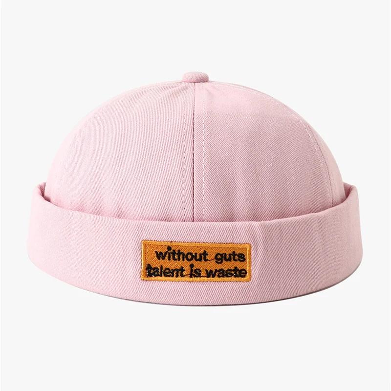 

Классическая кепка-докер без козырька с вышивкой букв, ретро уличный стиль, весна-лето, для улицы, унисекс, регулируемая шапочка-бини, Y2K One Size розовый