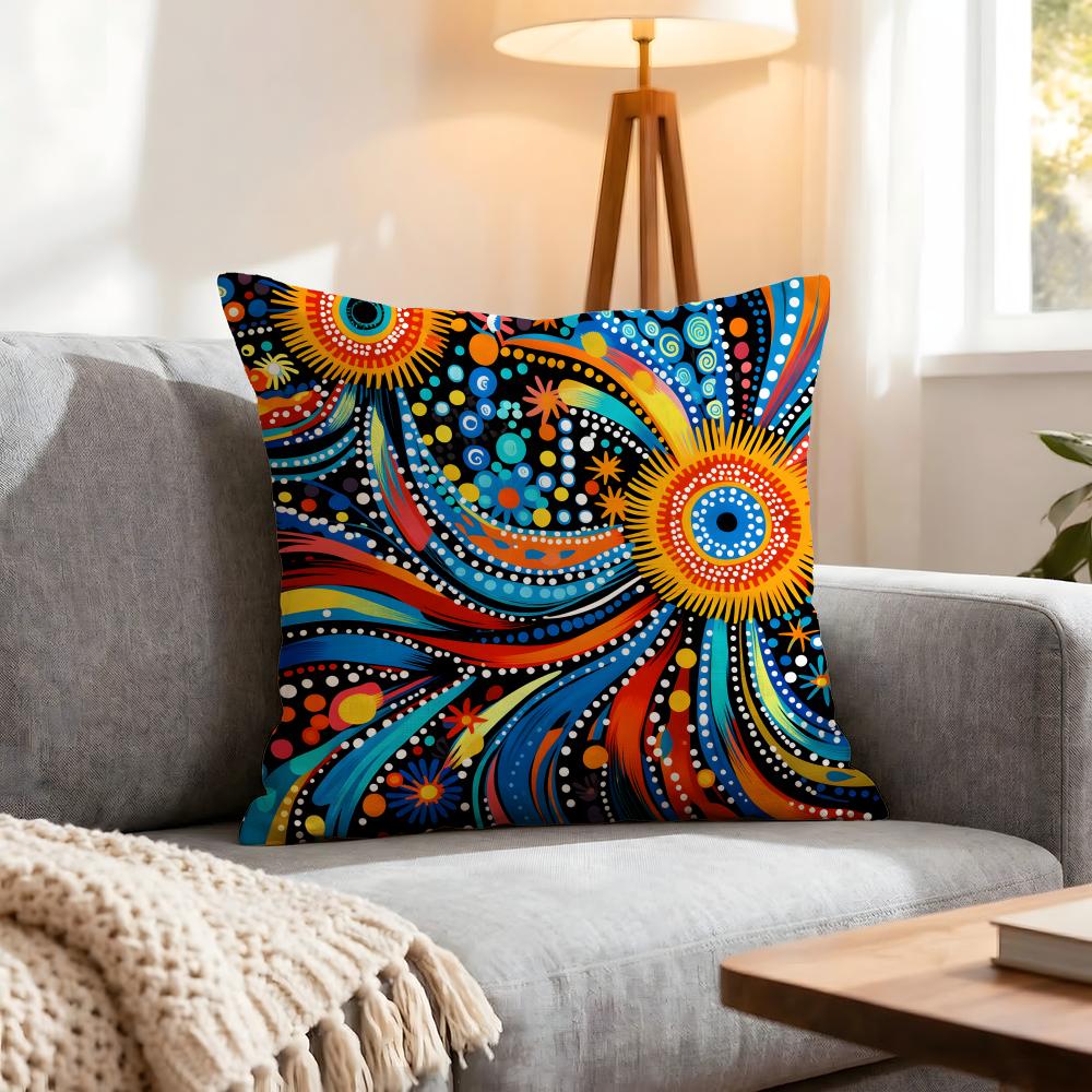 Pattern Colorful Pattern Cushion Cover 1Pcs Decorative Covers Soft Cushion Case For Sofa Couch Decor 40X40 45X45 Pillowcases