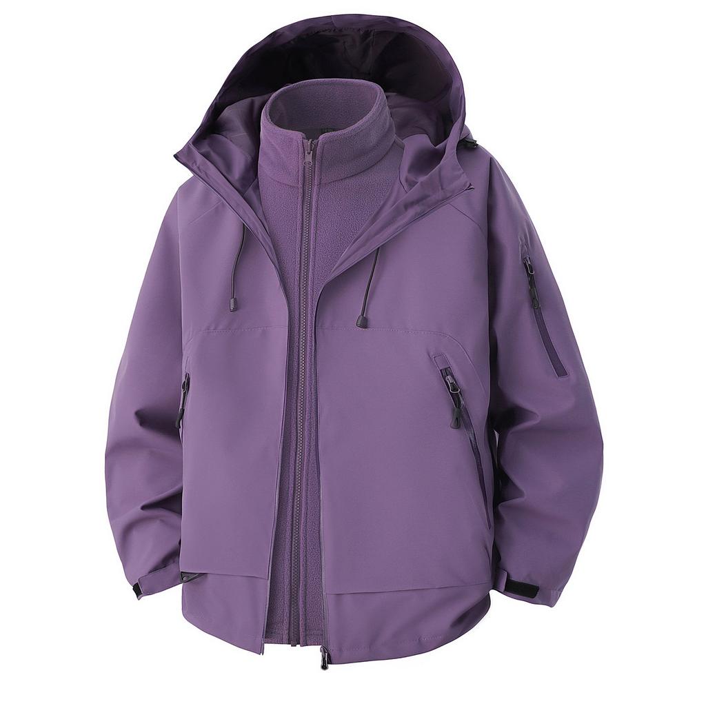 Couple Large Size Three-in-one Men's Jacket Windproof Jacket Large Size Removable Two-piece Cover