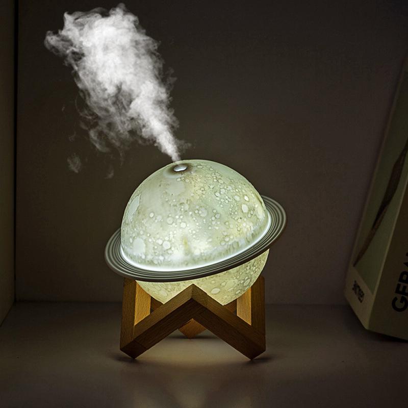 Planet Mini Humidifier & Night Light: Multifunctional, Silent Spray, Ideal for Bedroom Decor & Gifts