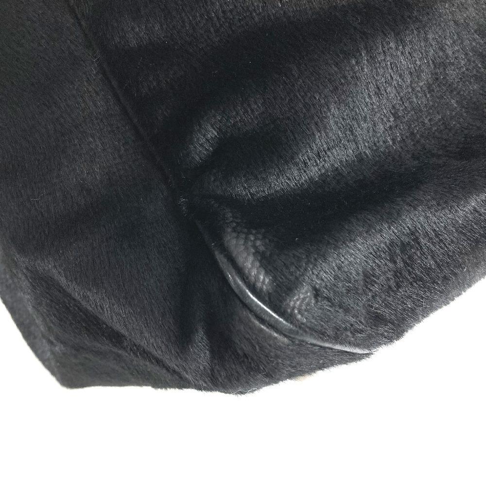 CHANEL Shoulder Bag Hand Bag Tote Bag Pony-Hair / Leather Black