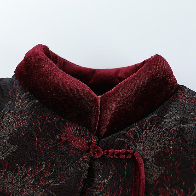 Grandma's Winter Cotton Padded Jacket - New Chinese Style, Thickened, Plus Size, Velvet Lining for Elderly Women