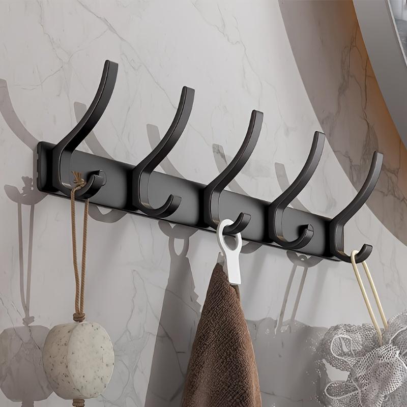 Chic Wall-Mounted Coat Hook - Rustproof Aluminum, 3/4/5/6/7/8 Hooks for Bedroom Clothes & Hats, Easy Organization & Stylish Room Decor