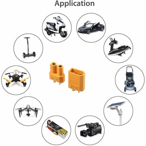 JUTOSU XT30 Connectors, Male & Female Plugs for XT30 RC Bullet LiPo Battery, 10 Pairs