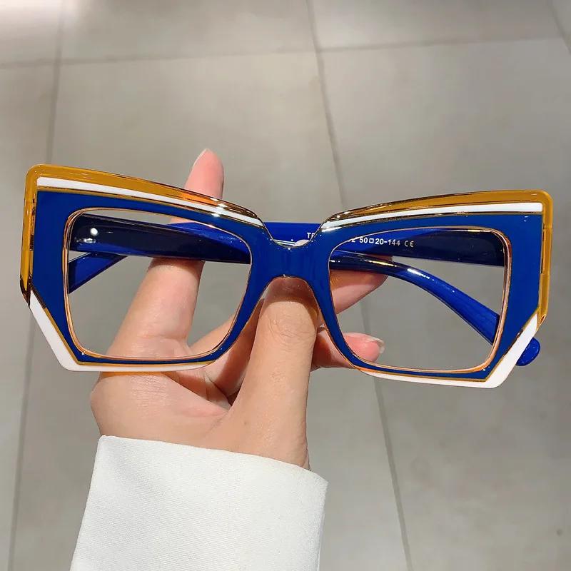 

Anti Blue Rayweight Optical Irregular Square Eyeglasses Women Vintage Brand Style Designer Myopic Prescription Multicolour Glasses TR90 Frame