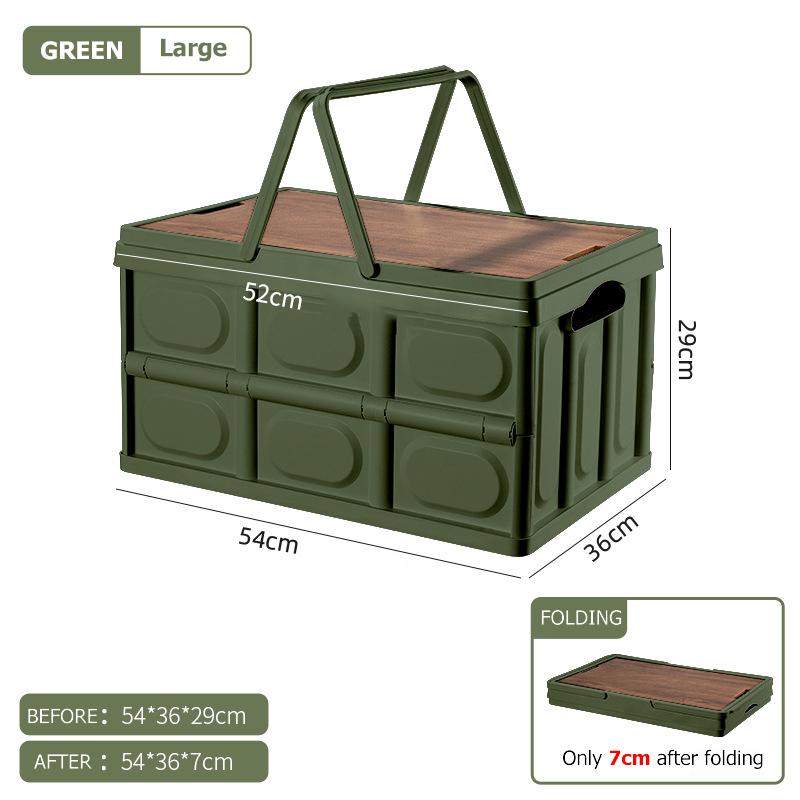 

Большая белая коробка, портативный складной ящик для хранения, корзина для кемпинга, пикника, багажник автомобиля, игрушка и хранение закусок S:30L зелёный
