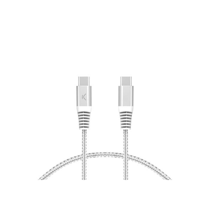 Kabel USB-C na USB-C - KSIX smart your tech - 60 W - Power Delivery - Ultra rychlé nabíjení - Pletený