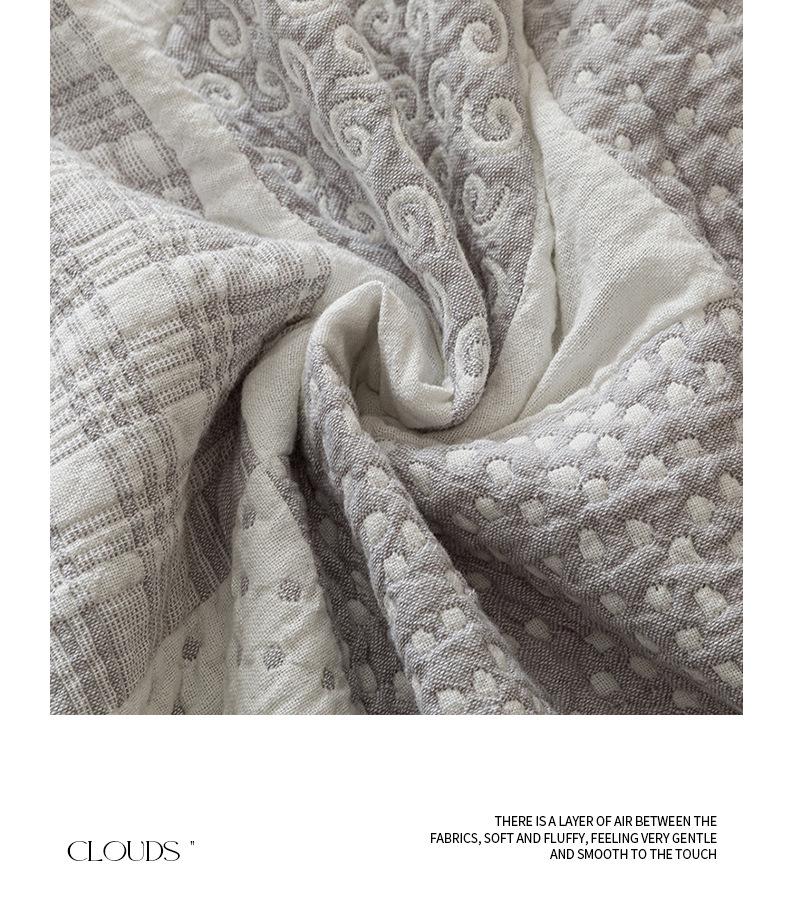 Three-Layer All-Cotton Jacquard Gauze Blanket: A-Grade Pure Cotton Nap, Multi-Functional, Air Conditioning Blanket
