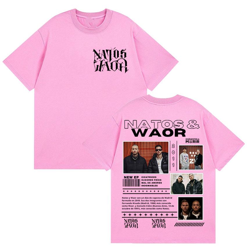 Rapper NATOS WAOR Tour 2025 Merch Graphic T Shirts Unisex Street Punk Hip Hop Short Sleeve Tshirt Unisex Retro Style Clothing Tees