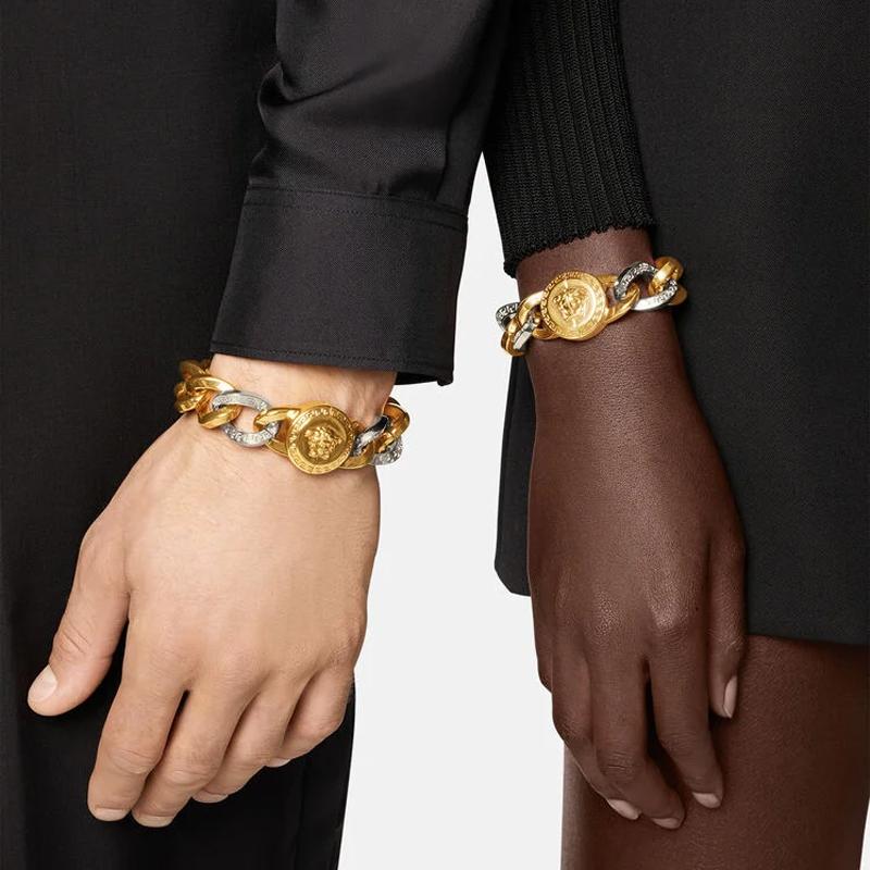 Versace Medusa Serie Dicke Kette Medusa Kopf Anhänger Armband Unisex Armband Gold DG08452-DJMT-KVOP