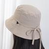 Summer Mesh Drawstring Fisherman Hat With Sun Protection For Women