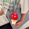 Niedlicher Roter Pilz Plüsch Schlüsselanhänger Cartoon Stoffpuppe Spielzeug Schultaschenanhänger Schöne Hängedekoration für Mädchen Geschenk