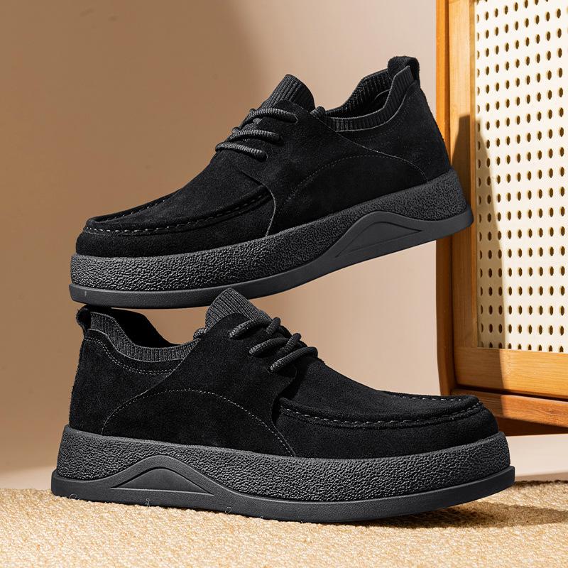 Heren Gevulkaniseerde Schoenen Herfst Nieuwe Mode Vintage Comfortabel Veterschoenen Casual Schoenen Buiten Antislip Hoogte Verhogende Sneakers