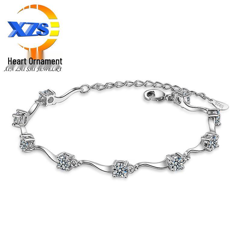 Women's Korean Wave Zircon Bracelet with Inlaid Diamonds