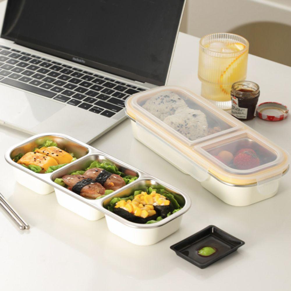Stainless Steel Lunch Container Leak-proof Snack Box Portable Food Storage Box  School