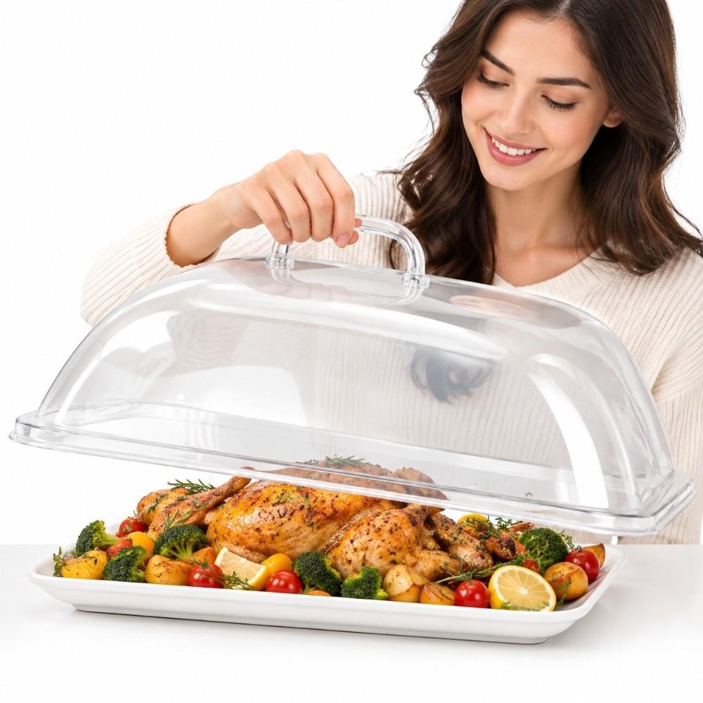 Clear Acrylic Bread Cover Reusable Food Storage Container New Food Pan Kitchen Storage