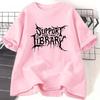 Death Metal Print T-Shirt Unisex Damen Unterstütze deine lokale Bibliothek T-Shirt Bibliothekar Gothic Tee Baumwolle Kurzarm Leser Tee Oberteile