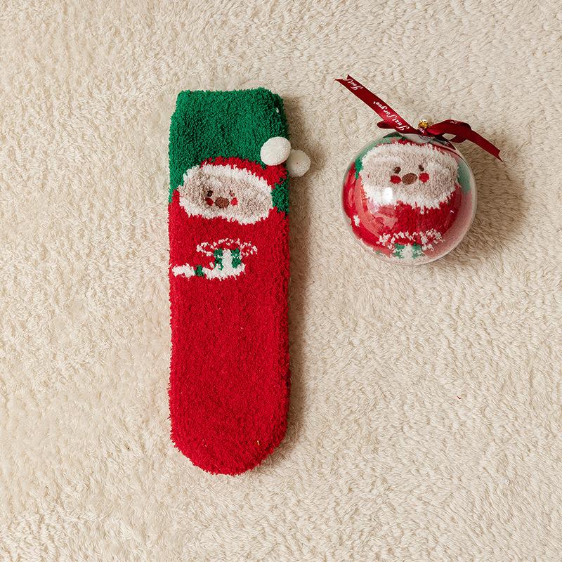 

Adult Christmas Holiday Socks - Warm and Comfortable Plush Socks, Thickened Large Size in Gift Box, Non-Slip Sole EU 34-39 светло-зеленый