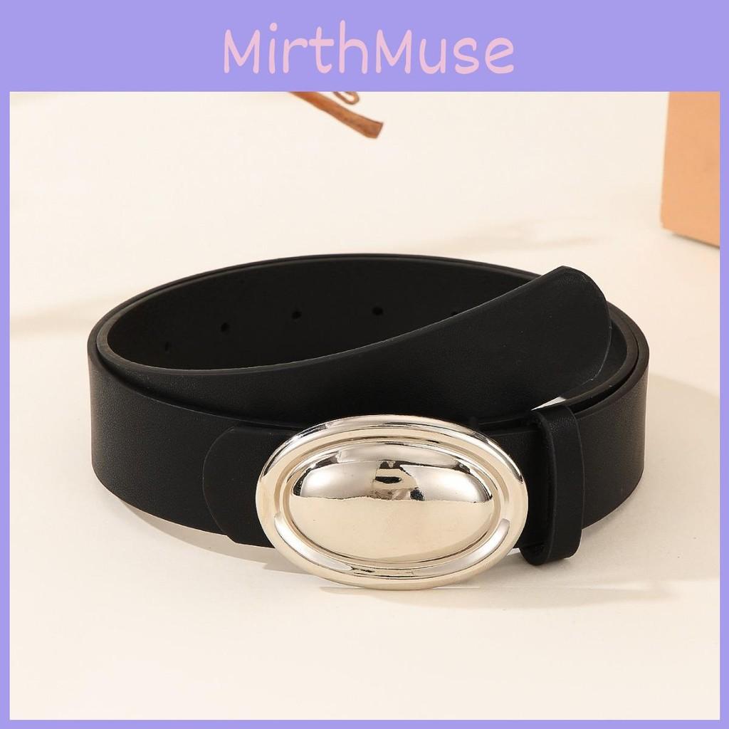 Womens Fashionable Casual Belt With Smooth Egg Shaped Buckle For Looks Daily