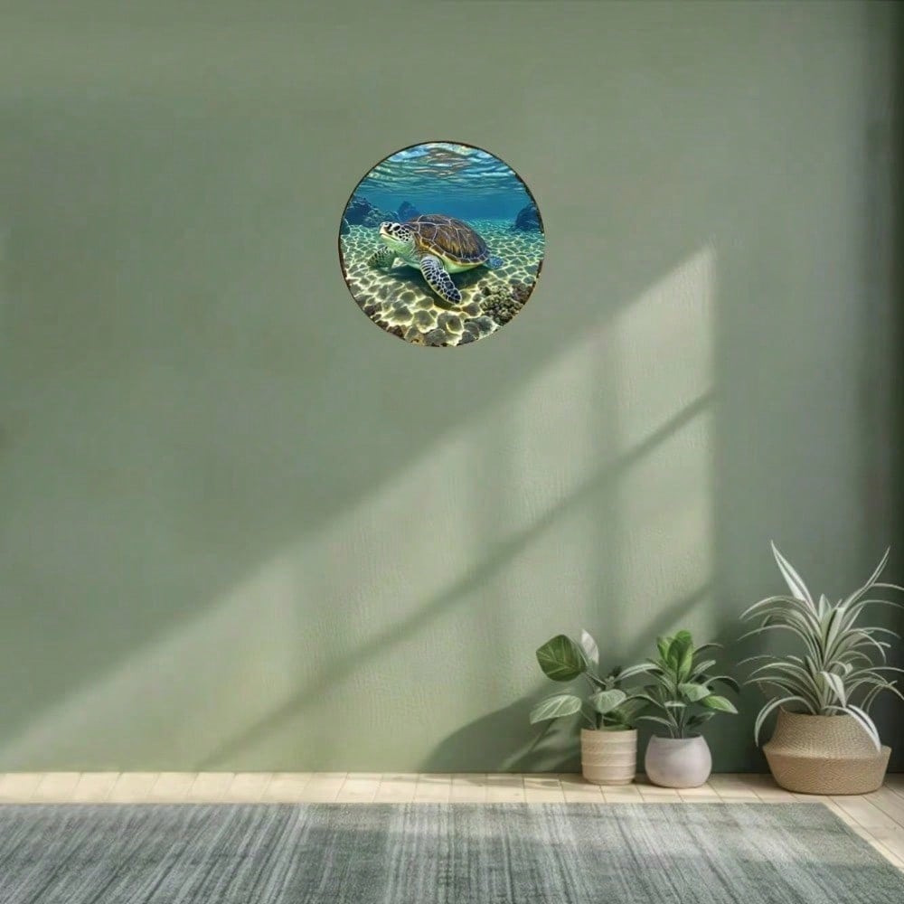 2D Metal Sea Turtle Wall Art Ocean Home Decor Waterproof