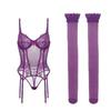2024 Mesh Lace See-Through Lingerie Set: Asian-Inspired Slimming Camisole & Corset 3-Piece