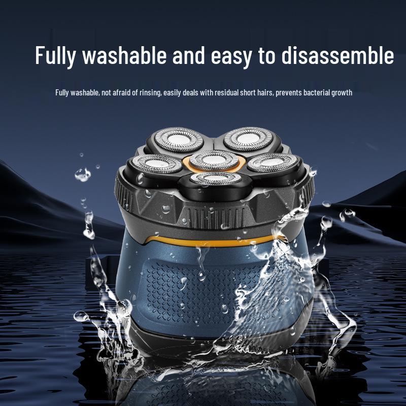 Men’s 6D Magnetic Blade Electric Head & Beard Shaver - Washable, High Power Clipper.