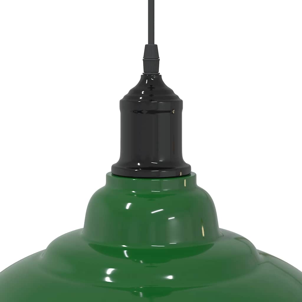 Adjustable Height Pendant Lamp E27 Green Glossy Ø 31 Cm Metal