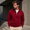 Versatile Weekend Wear Mens Quarter Zip Sweatshirt, Stand Collar Athletic Fleece Pullover, Ribbed Hem Cuffs, Casual Streetwear Hoodie Long Sleeve