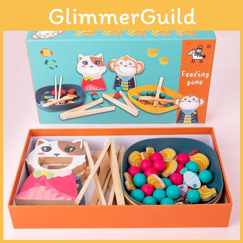 Feeding Preschool Game Toy With Wooden Material Cognitive Skills Interaction