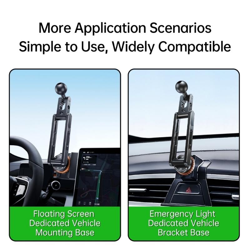 Adjustable Car Mobile Phone Mount Base 17mm Ball Head Adapter Fit 1/4 Tripod Screw Hole For Secure Device Positioning