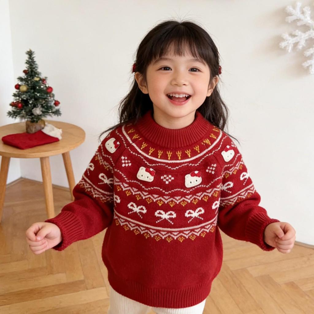 Kids' Year of the Horse Winter Sweater - New Year Style for Boys, Available for Small and Medium Children