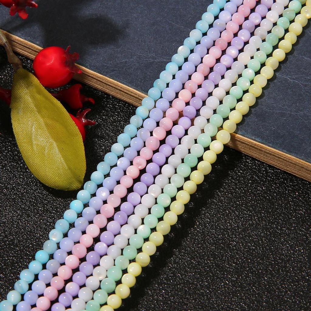 3mm Natur Süßwasser Shell Runde Perlen für Schmuck Machen DIY Armband Necalace Telefon Kette