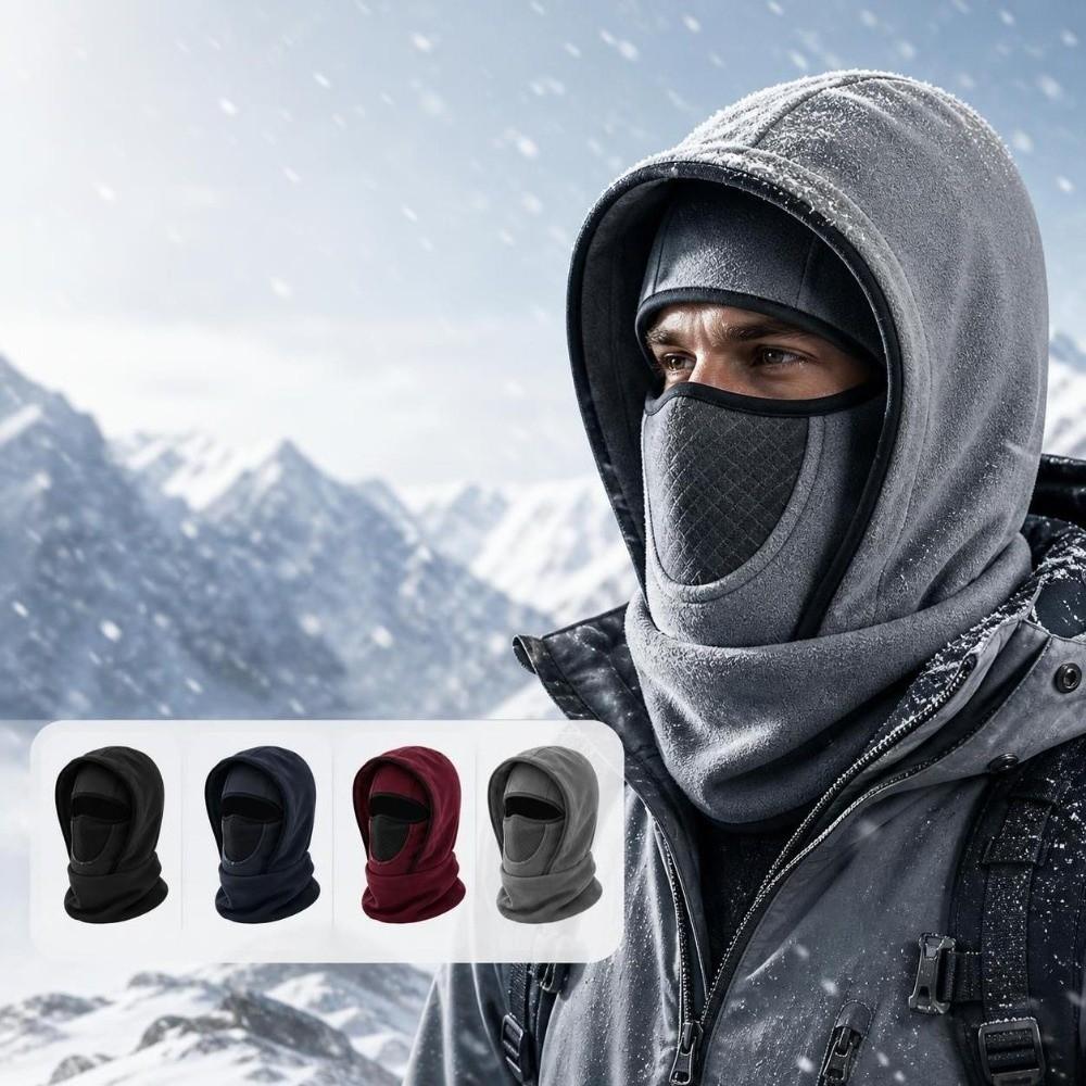 Fleece Lining Winter Balaclava Hat Thermal Insulation Face Neck Warmer Unisex Winter Outdoor Cap