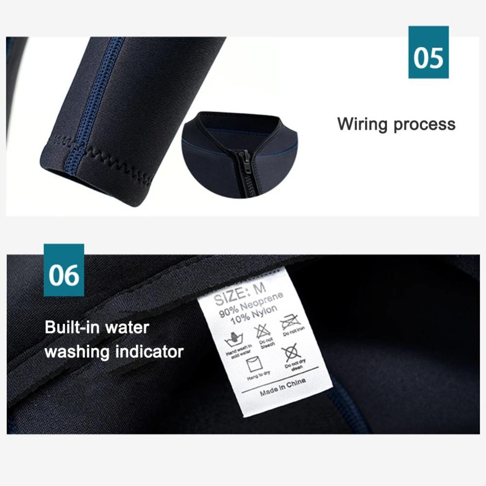 Neoprene Diving Surfing Suit Cold Proof Unisex Diving Protection Clothes with Zipper Elastic Anti-scratch Water Sports Equipment