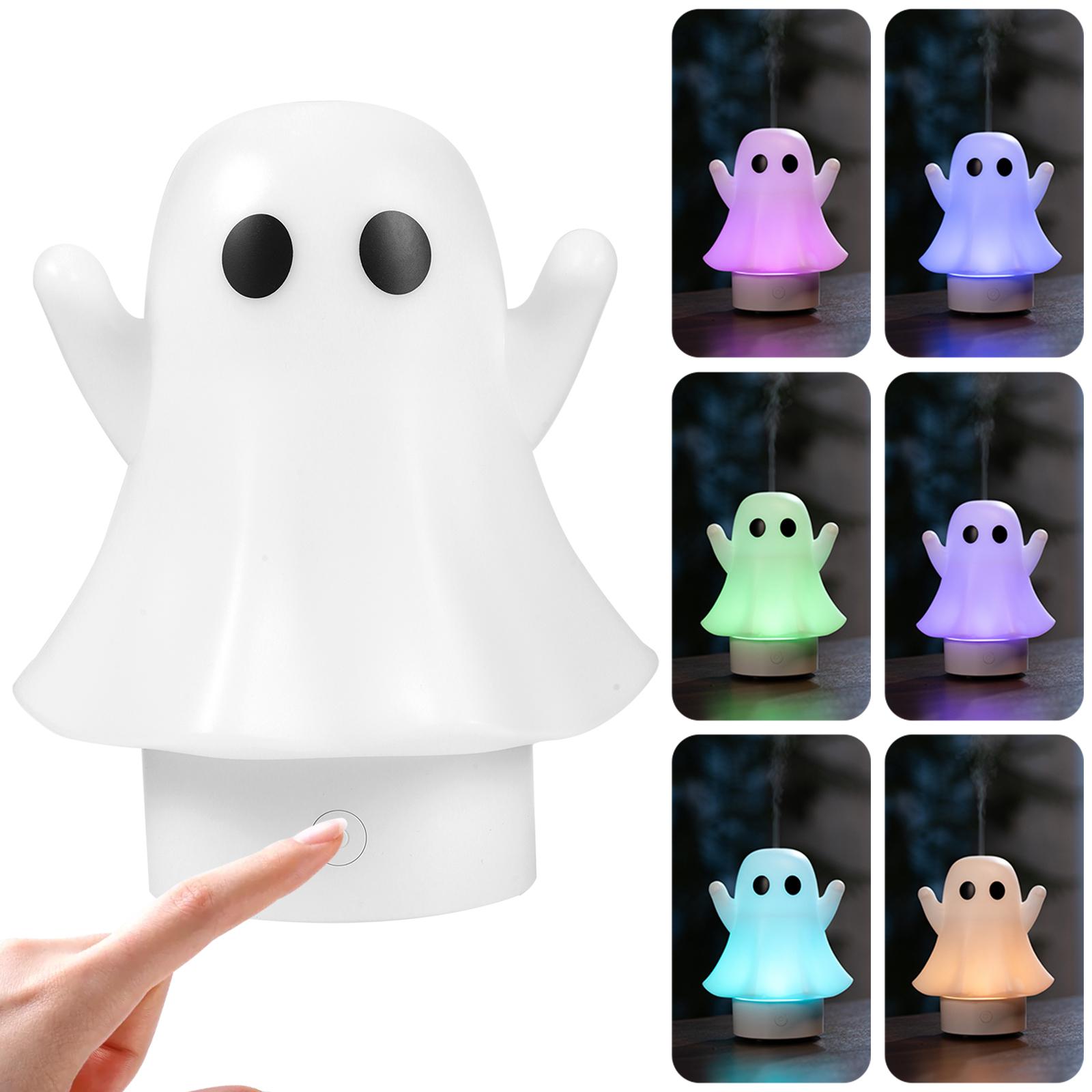 

Cute Ghost Air Humidifier with 7 Colors Light Cool Mist Humidifier Air Diffuser Humidifier for Halloween Gift Home Office Decor white