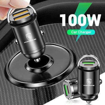 100W Mini PD USB Car Charger Lighter Car Charger for Xiaomi Samsung Huawei Super Fast Charging For Porsche 911 718 Cayman Taycan
