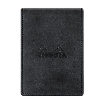 RHODIA Mini Organiseur Système x 8 Anneaux Diamètre 11 Noir Chic 3 Trous (11 cm, mm, Cuir de vache) cf11ogz01-bk
