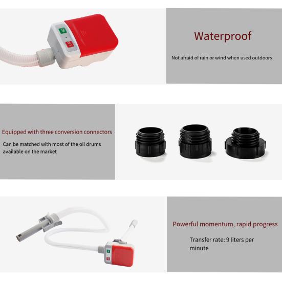 Automatic Transfer Universal Pump with Auto-Stop Fuel Portable Gas Can Electric