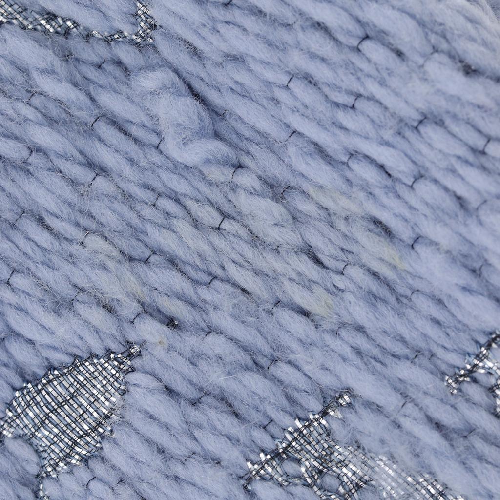 LOUIS VUITTON Escalp Logo Mania Shine Scarf M71166 light blue wool Women Used