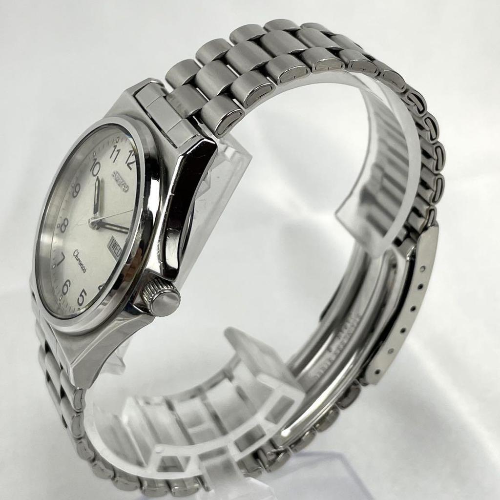 [USED] Working/Battery: Seiko Chronos Day Date Quartz Watch with Genuine Strap