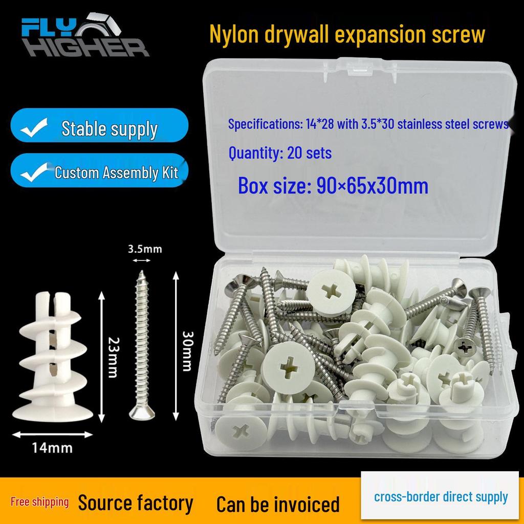 Nylon Expansion Anchor with Self-Tapping Screw and Wall Plug