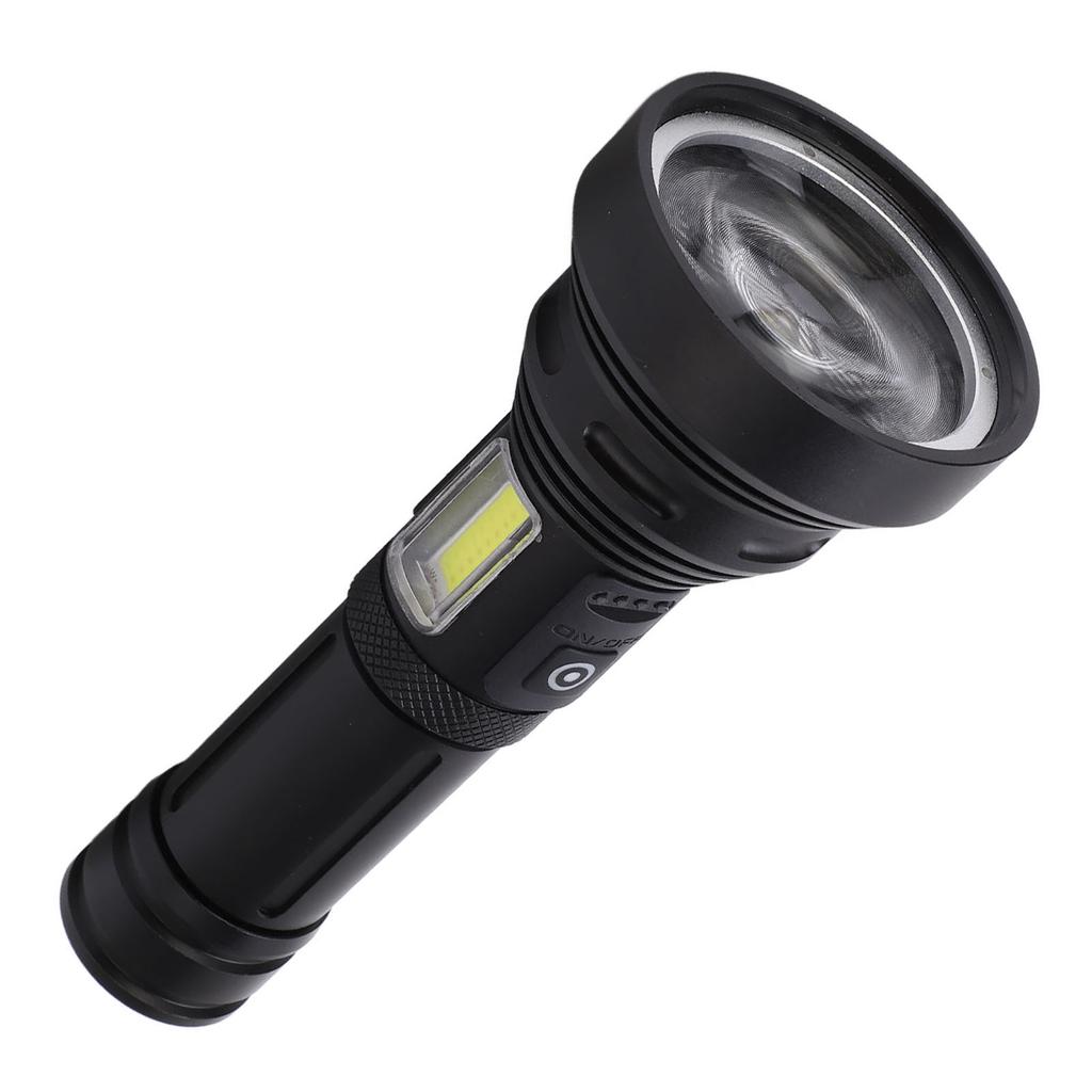 Outdoor USB Rechargeable Flashlight Telescopic Zoom Portable COB Strong Light LED Torch