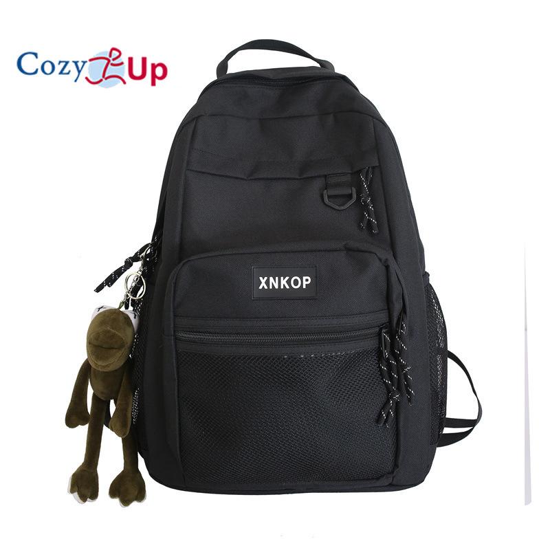 

Черный рюкзак большой емкости, мужская дышащая водонепроницаемая холщовая сумка для компьютера 31cm * 13cm * 44cm чёрный